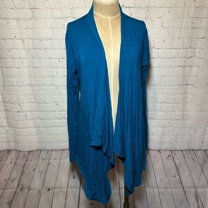 Women's Blue Open Front Cardigan Lock and Love XL